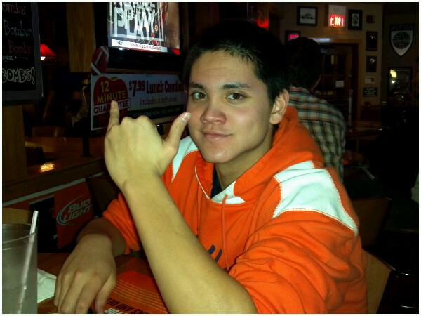 With Joseph at Applebee's in Knoxville