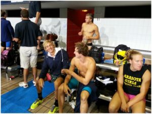 15 minutes before the final of 100 Free